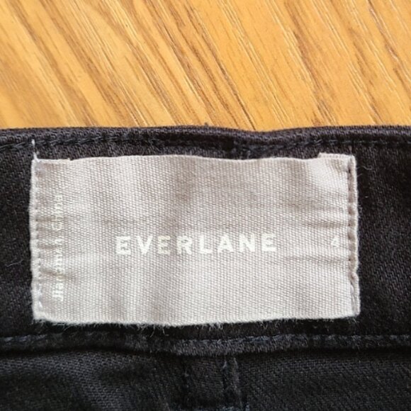 EVERLANE THE CROPPED STRAIGHT REGULAR UTILITY PANTS stretch cotton black sz 4 - Picture 6 of 7